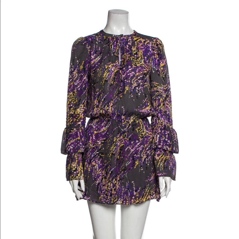 Worn once - Parker silk floral ruffle dress